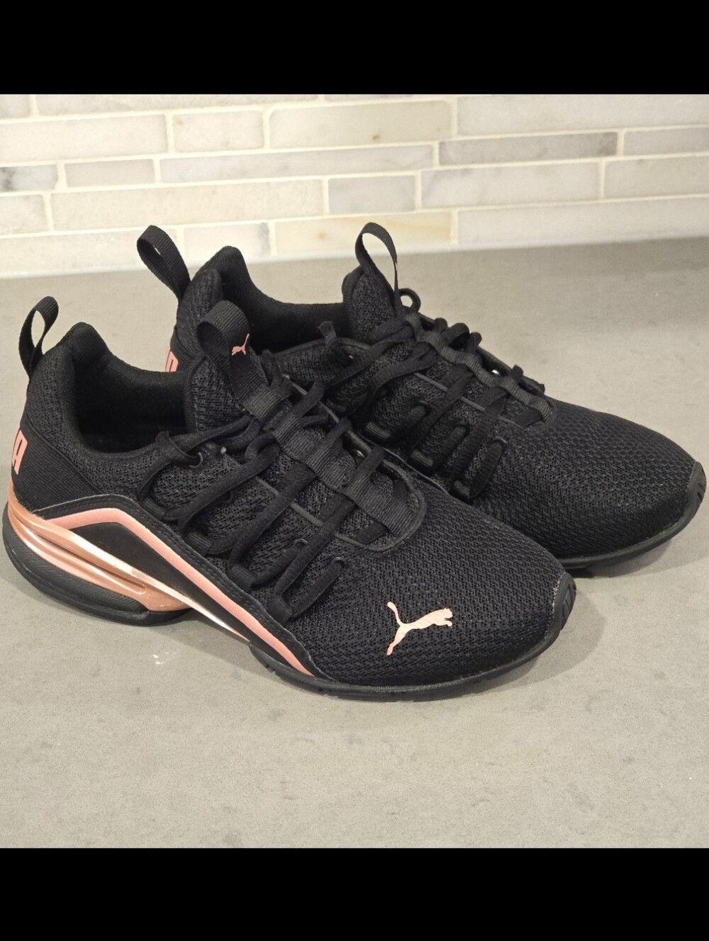 Puma Womens Axelion Metallic Black Training Sneakers